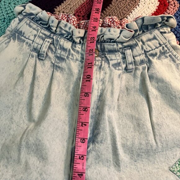 Vintage Rue Royal Shorts Womens 26 Acid Wash Patchwork Paperbag 90s High Rise - Picture 12 of 12